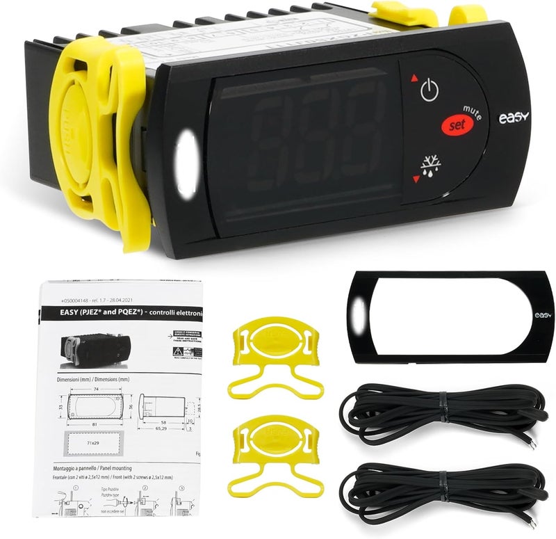 VORGENS for Carel Temperature Controller, PZGXS0J111 for Carel Control Temperature Thermostat with Sensor Probes NTC - Fit for Carel and All Refrigerator Types 115v Refrigeration Cooler Control - Image 1
